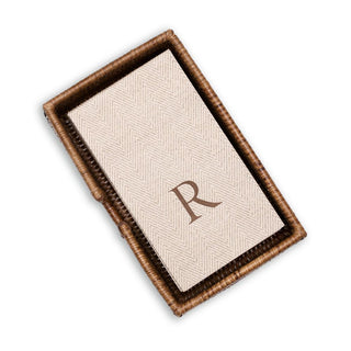 Rattan Guest Napkin Holder - Natural  Caspari