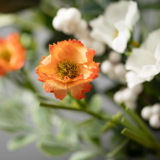 Eucalyptus Flower Wreath with orange bloom and white accent flowers