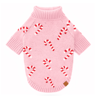 Pink Candy Canes Dog Sweater The Foggy Dog
