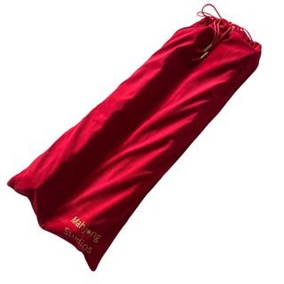 Mahjong rack storage bag, red fabric with drawstring closure, fits 17.5–20 inch racks