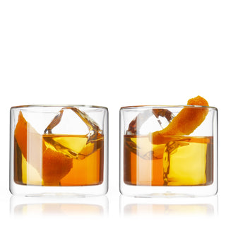 Glass Double-Walled Insulated Whiskey Glasses - Set of 2 TRUE