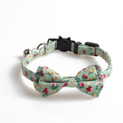 Mokka - Floral Bowtie Cat Collar Cheerhunting Green