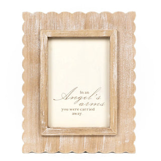Wood picture frame 10x12 with scalloped distressed finish and Angel quote print.