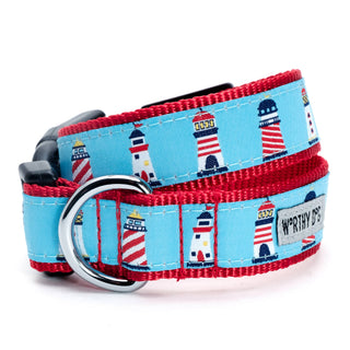 Lighthouses Collar The Worthy Dog X Small Blue