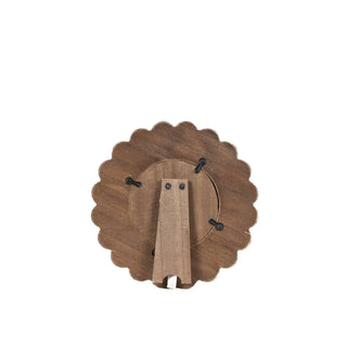 Wood scallop 4x4 round photo frame in espresso finish