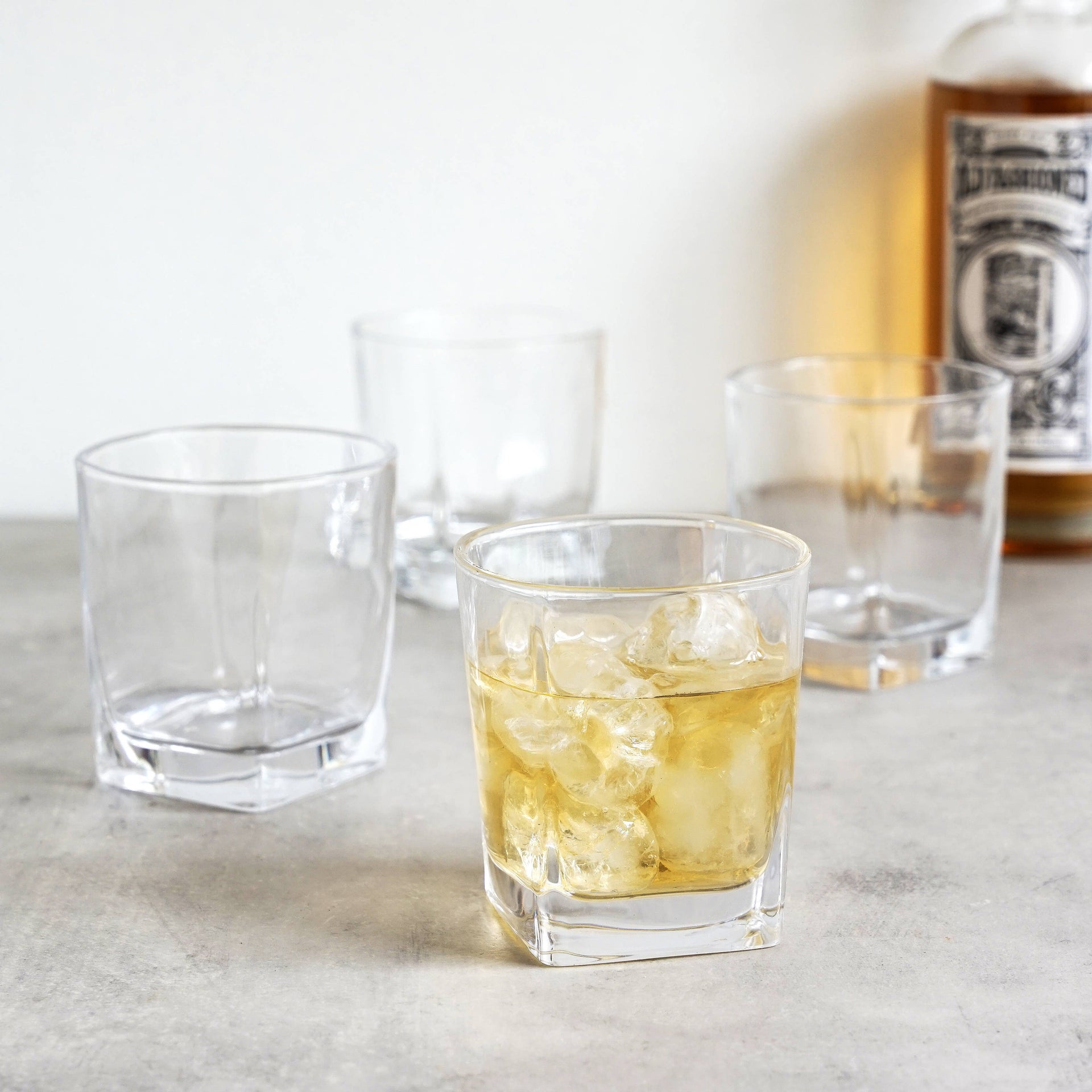 Square Crystal Lowball Cocktail Tumblers - Set of 4 TRUE