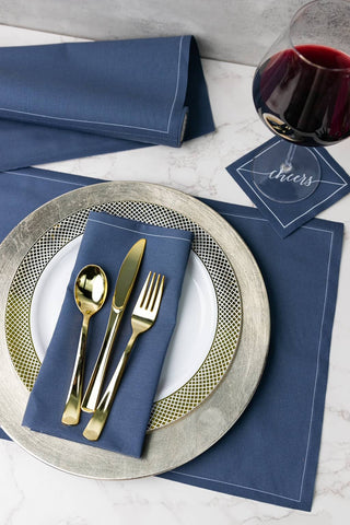 Mystic Blue Cocktail Napkin Roll Toasting With Tara