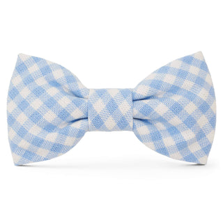 Sky Blue Gingham Spring Dog Bow Tie Dapper The Foggy Dog
