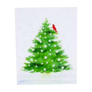 Snowy Tree With Cardinal - Boxed Holiday Cards  Caspari   