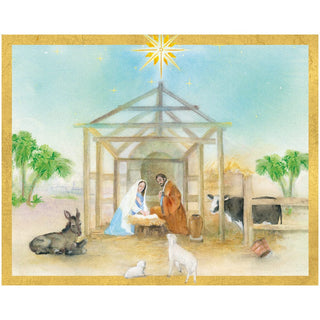 Peaceful Creche Scene - Boxed Holiday Cards Caspari