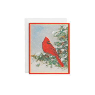Cardinal And Evergreen - Boxed Holiday Cards Caspari
