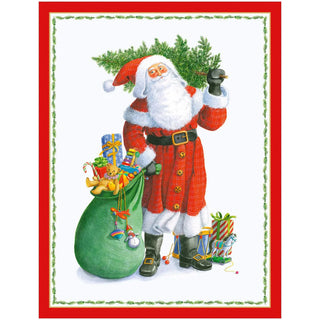 Santa Carrying Tree - Boxed Holiday Cards Caspari