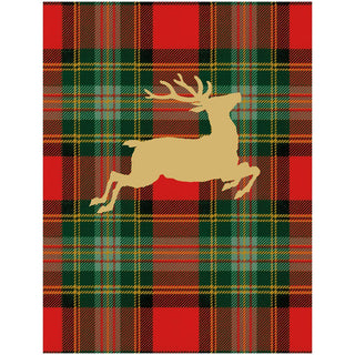 Reindeer Tartan Foil - Boxed Holiday Cards Caspari