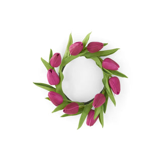 Real Touch Mini Tulip Candle Ring 8.5"  K&K Fuschia  