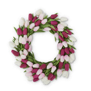 Real Touch Mini Tulip Wreath  K&K Fuchsia  