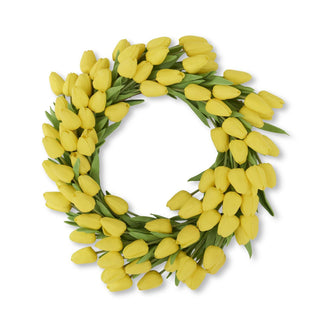 Real Touch Mini Tulip Wreath K&K Yellow