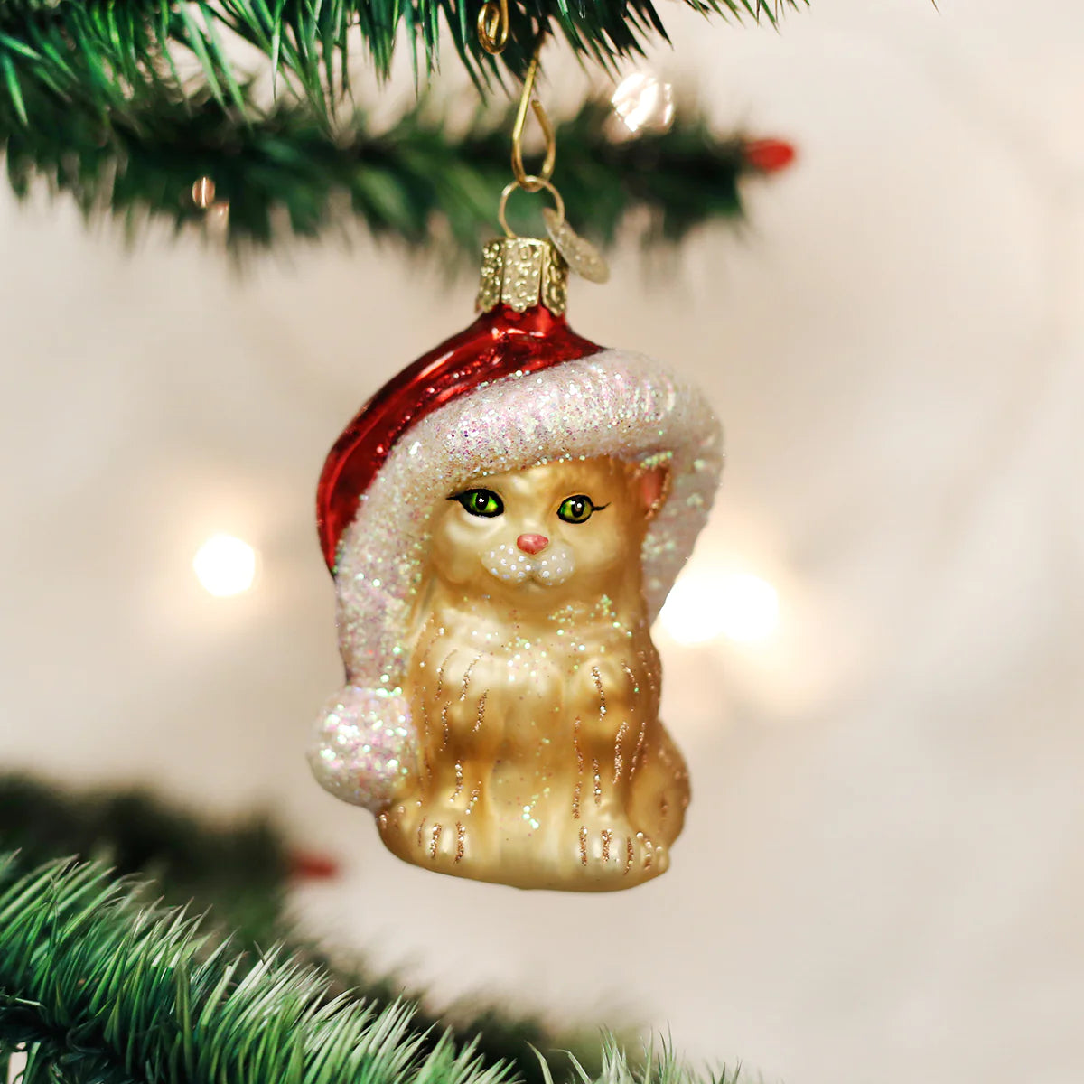 Santa's Kitten Ornament  Old World Christmas   