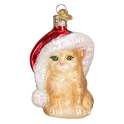 Santa's Kitten Ornament  Old World Christmas   