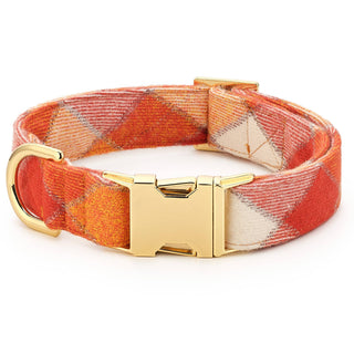 Pumpkin Spice Plaid Flannel Fall Dog Collar The Foggy Dog