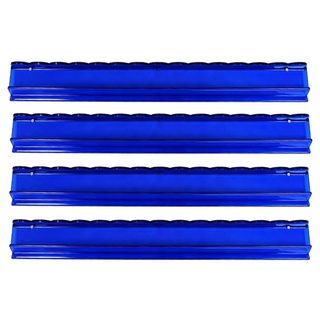 Mahjong rack set, four 20-inch green luxury acrylic scalloped racks