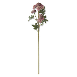 Pink sedum stem, 28-inch artificial plant with pink flower heads and green leaves