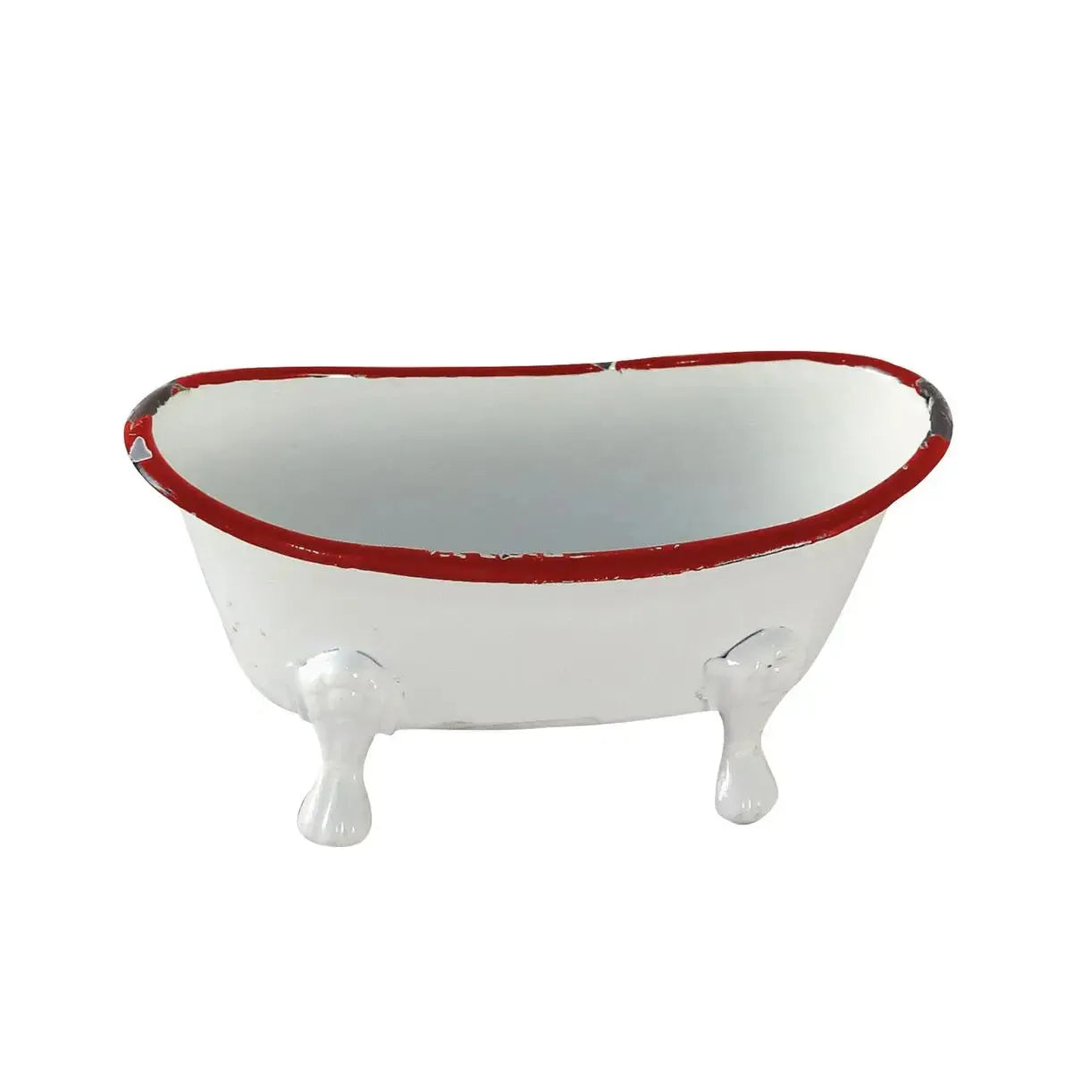 Foreside Home & Garden Mini Enamel Bathtub Soap Dish Red