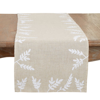 Foliage Embroidery Table Runner Saro Lifestyle