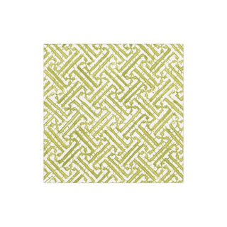Cocktail Napkin - Fretwork Moss Green Caspari