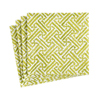 Cocktail Napkin - Fretwork Moss Green Caspari
