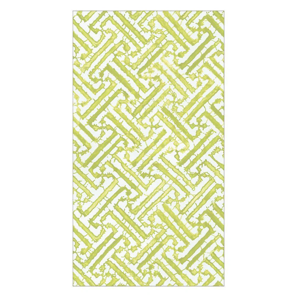 Guest Towel Napkin - Fretwork Moss Green Caspari