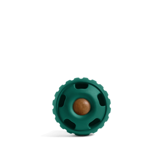 The Pupsicle Dapper dog toy in teal with a brown center.