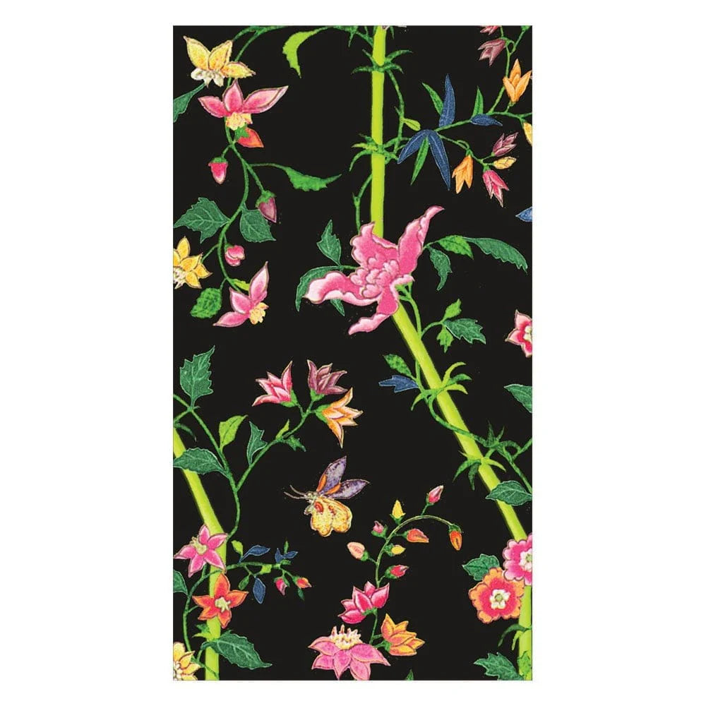 Guest Towel Napkin - Sprigged Silk Black