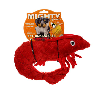 Mighty Ocean Prawn, Plush, Squeaky Dog Toy Tuffy Dog Toys - VIP Products