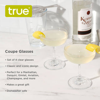 Coupe Stemmed Glass Cocktail Glasses - Set of 4 TRUE