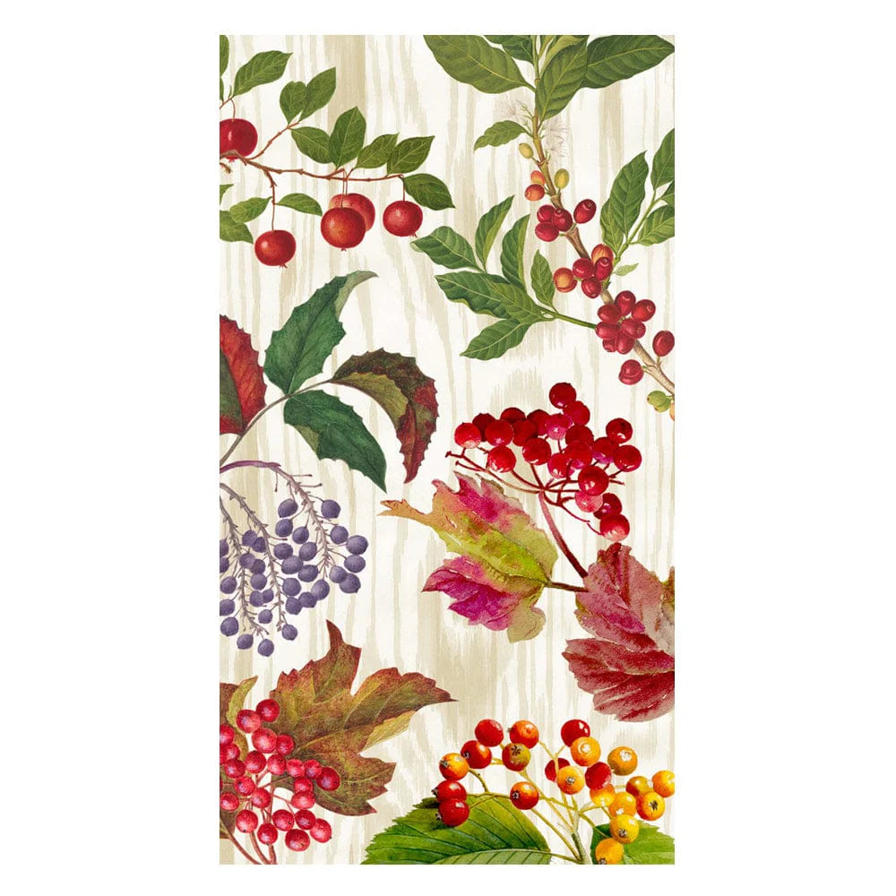 Guest Towel Napkin -  Berry Botanical Taupe  Caspari   