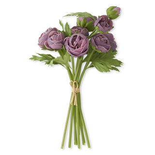 Real Touch purple ranunculus bundle, 10 stems, tied with twine