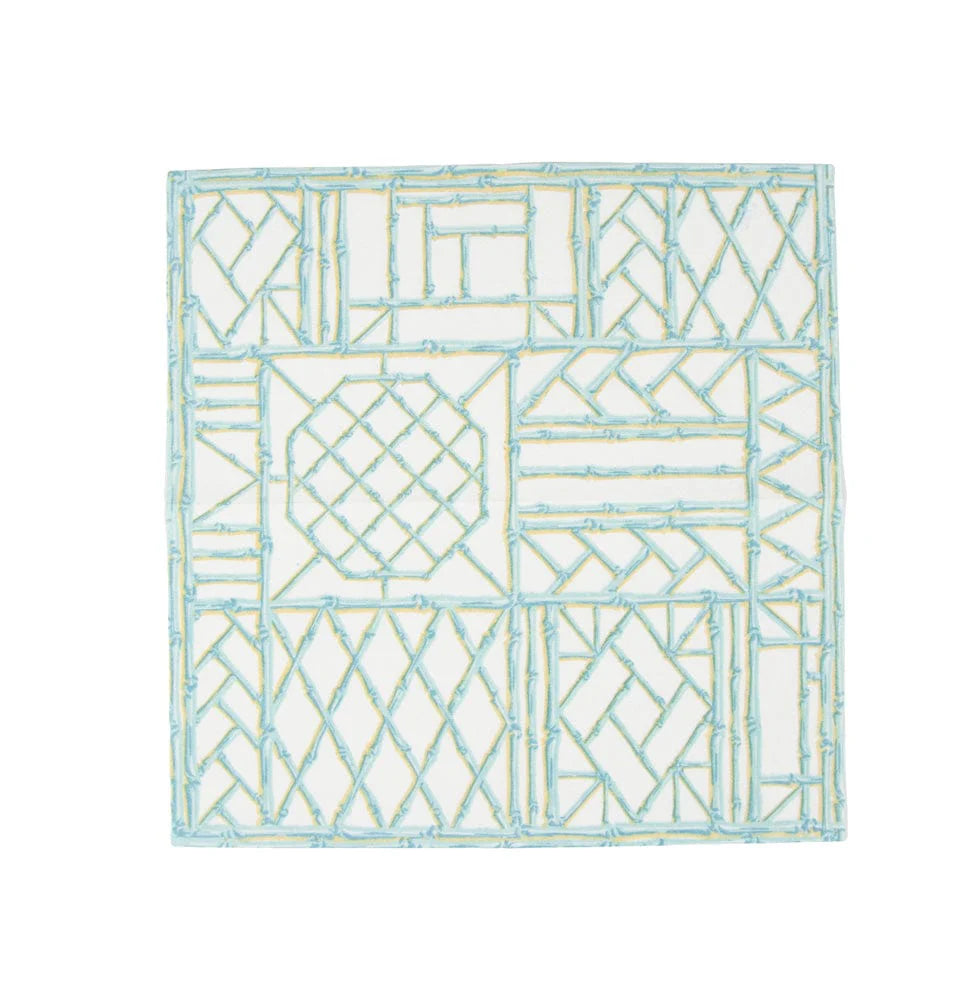 Cocktail Napkin - Bamboo Screen Robin's Egg Caspari