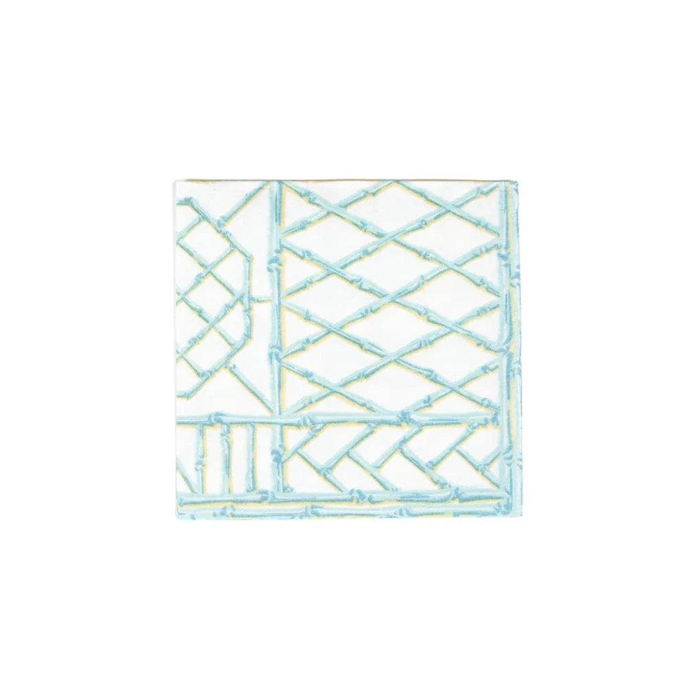 Cocktail Napkin - Bamboo Screen Robin's Egg Caspari