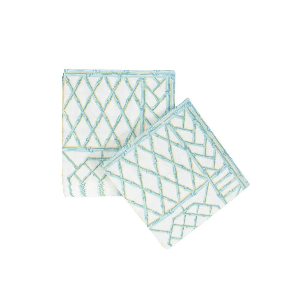 Cocktail Napkin - Bamboo Screen Robin's Egg Caspari