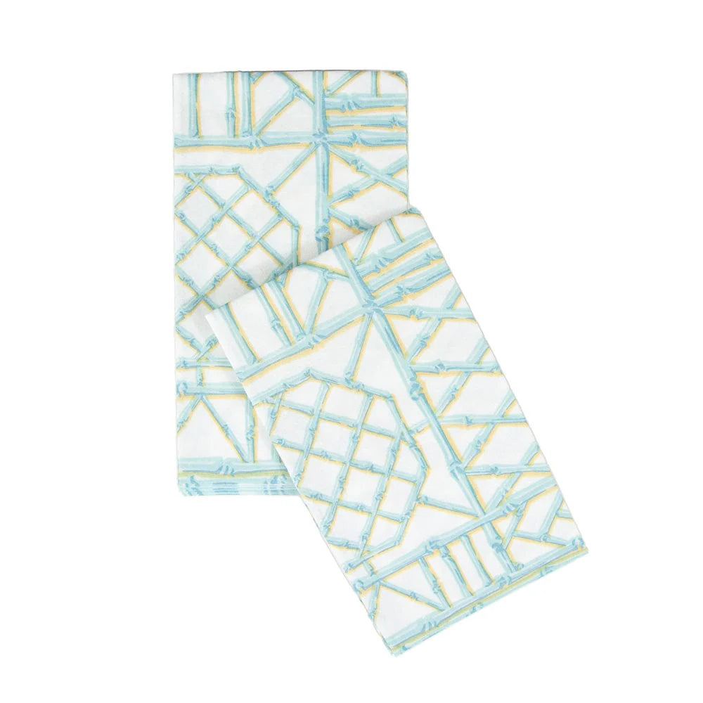 Guest Towel Napkin - Bamboo Screen Robin's Egg Caspari