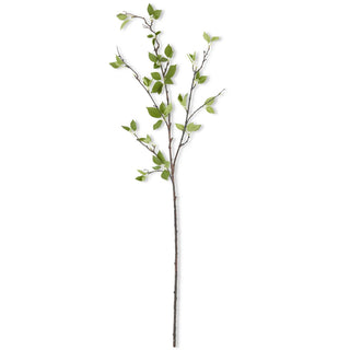 Green Leaf Branch with green leaves on a slender brown stem, 46 inches long
