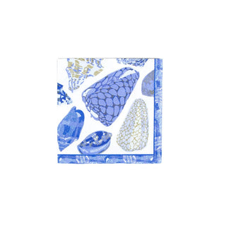 Cocktail Napkin - Coquillage Blue Caspari