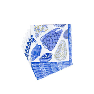 Cocktail Napkin - Coquillage Blue Caspari
