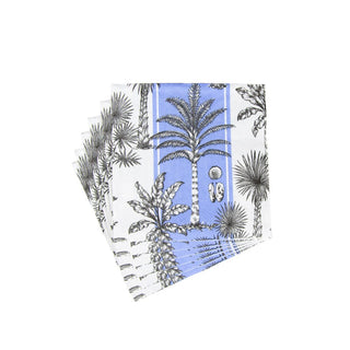 Cocktail Napkin - Southern Palms Blue/White Caspari
