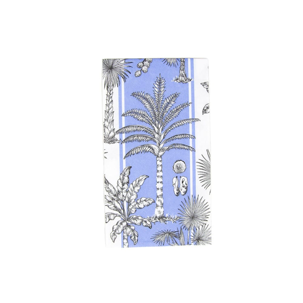 Guest Towel Napkin - Southern Palms Blue/White Caspari