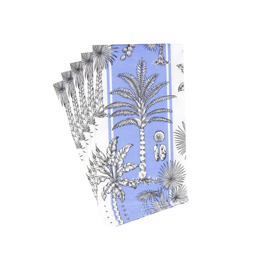 Guest Towel Napkin - Southern Palms Blue/White Caspari