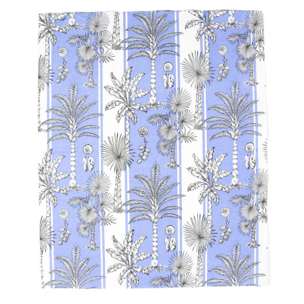Guest Towel Napkin - Southern Palms Blue/White Caspari