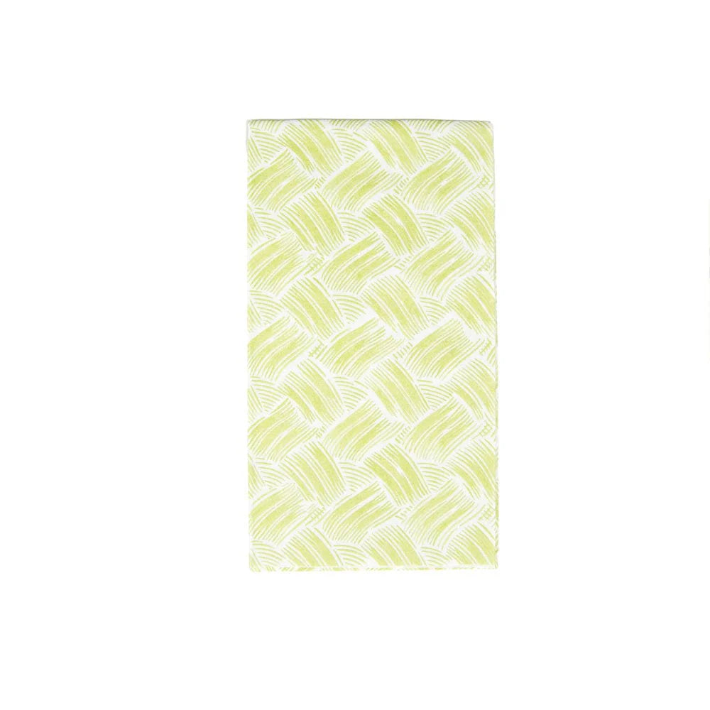Guest Towel Napkin - Basketry Moss Green-Paper Linen  Caspari   