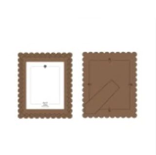 Wood scallop photo frames in espresso for 8x10 photos, set of 2