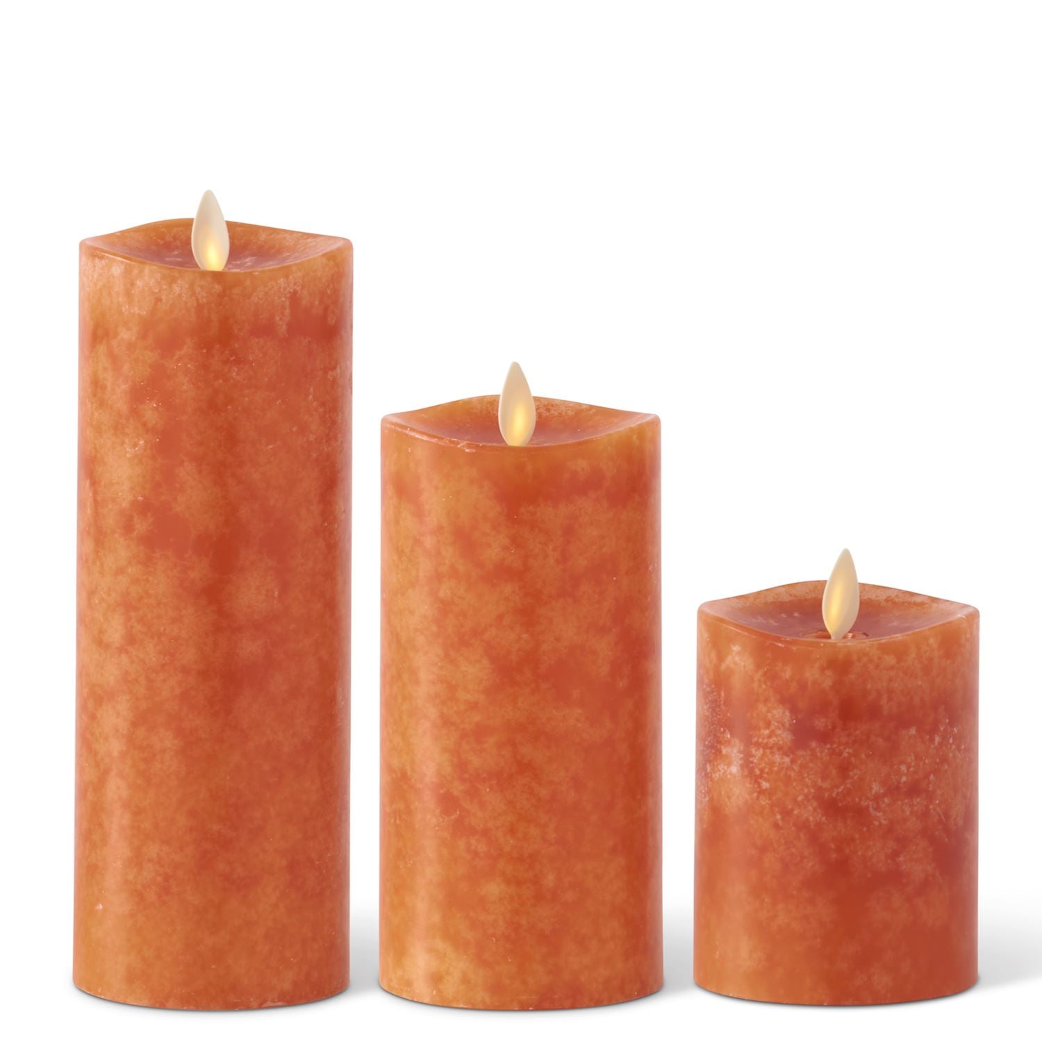 Orange Wax Luminara Medium Indoor Pillar Candle  K&K   
